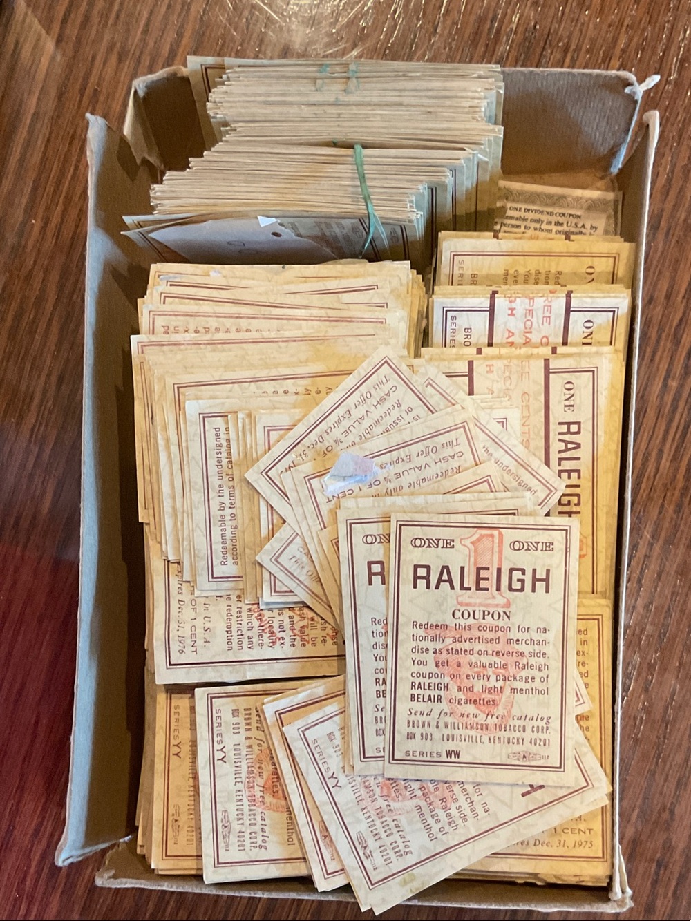 Vintage Raleigh Coupon Card Lot — Cream Collector Pack